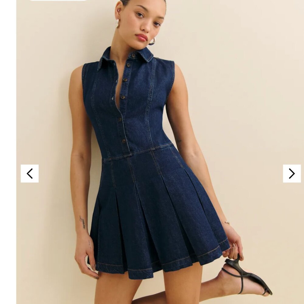 NWT Reformation Arella Denim Mini Dress
